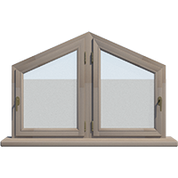 Деревянное окно - пятиугольник из лиственницы Модель 114 Береза